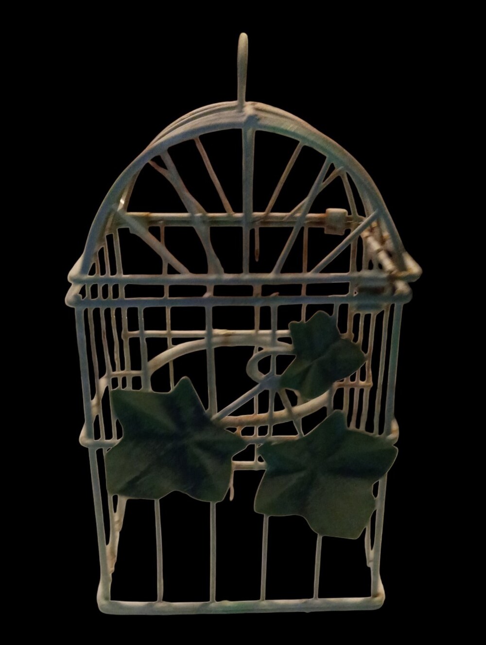 Vintage Rustic Metal Birdcage Decor with Ivy Accent – Shabby Chic